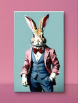 Le tableau représente un lapin anthropomorphe