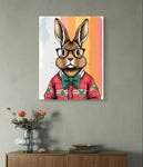 Tableau représente un lapin anthropomorphe