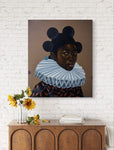 Le tableau représente un portrait d'une femme noire