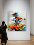 Tableau  représente une femme en train de jouer du violon