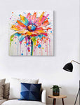 Le tableau fleur aux couleurs vives