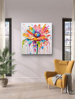 Le tableau fleur aux couleurs vives