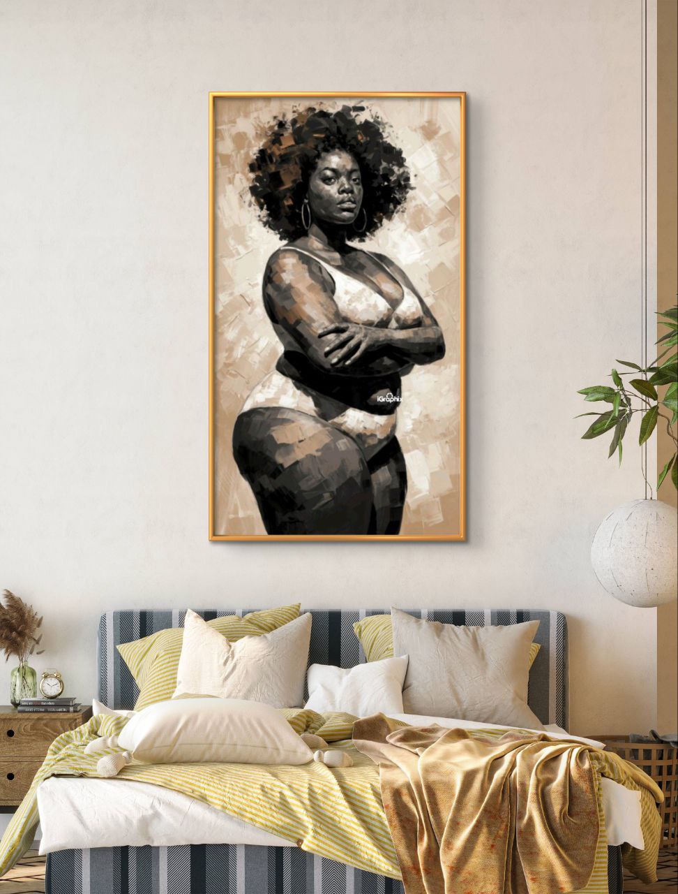 Le tableauUne femme noire avec une coiffure afro