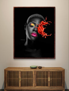 Le tableau portrait artistique frappant d'une personne Féminine