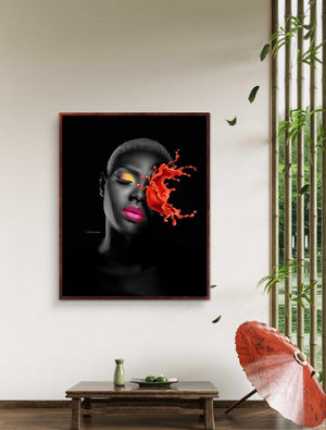 Le tableau portrait artistique frappant d'une personne Féminine