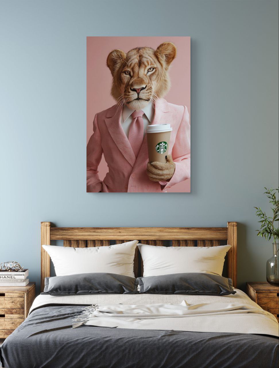 Tableau captivant Lion